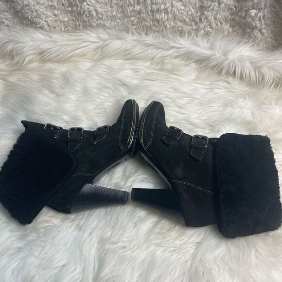 Sofft Womens Skagen Leather Black Suede Mid Calf Fold Over Cuff  Boots S… - Picture 6 of 11